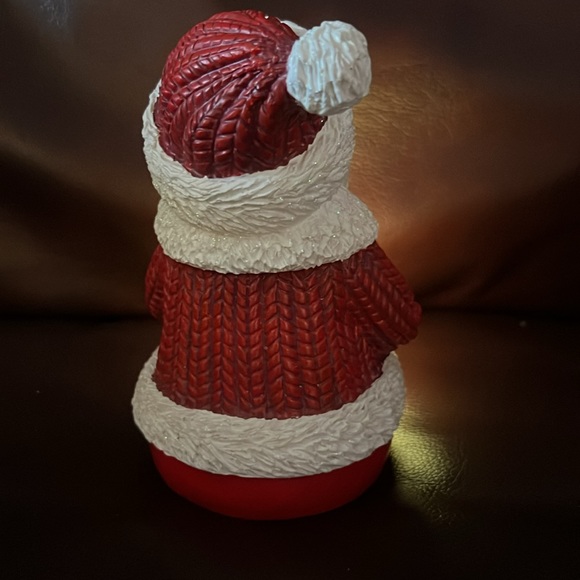 Vtg Lighted Glitter Santa Holding Sparkly Christmas Tree in Green Gloves - Picture 2 of 9